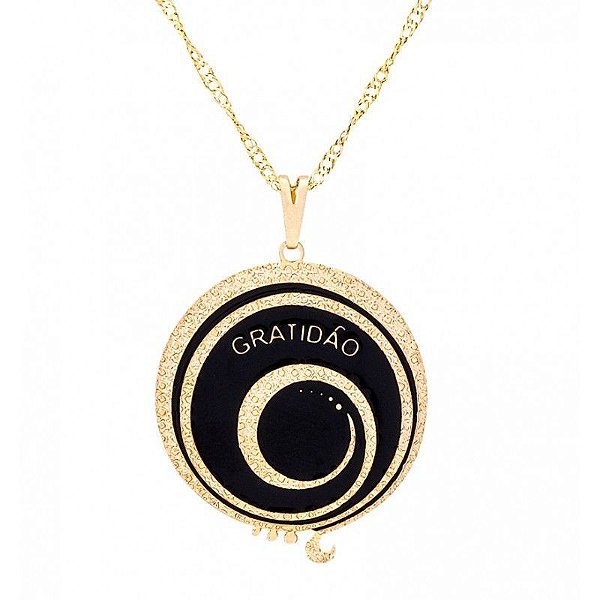 Gargantilha Símbolo Gratidão com Resina (29mm)