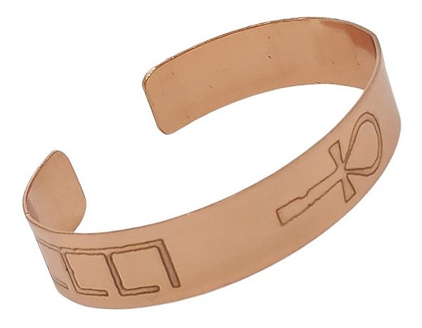 Pulseira de Cobre Ajustável Cruz Ansata