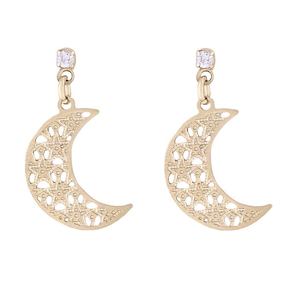 Brinco Lua com Cristal (17mm)