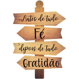 Placa Decorativa Antes de Tudo Fé (29x43cm)