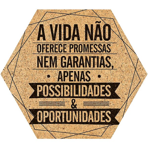 Placa Decorativa A vida não Oferece Promessas (25x22cm)