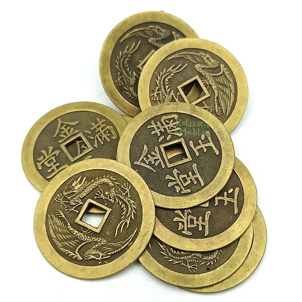 Kit com 3 Moedas Chinesas Grande (5cm)