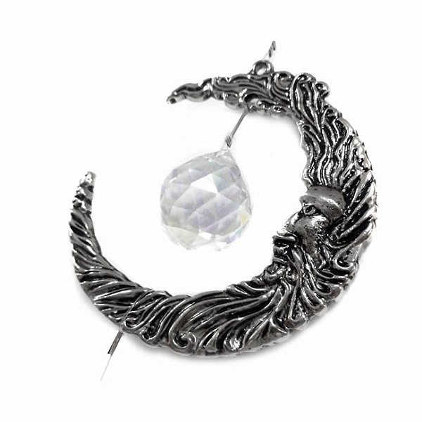 Móbile Fio de Luz Lua com Esfera de Cristal (50cm)