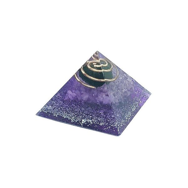Orgonite Pirâmide Ametista e Turmalina Negra (Transmutação)