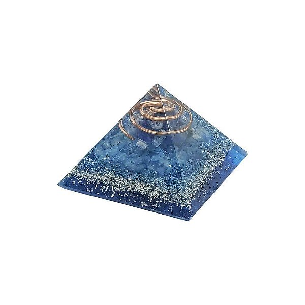Orgonite Pirâmide Sodalita e Quartzo Azul (Tranquilidade)