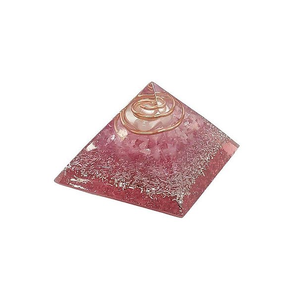 Orgonite Pirâmide Quarzo Rosa e Cristais (Amor)