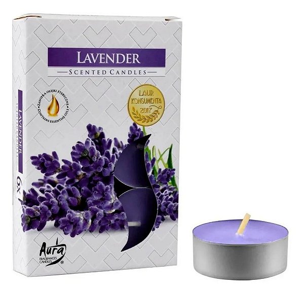 Vela Rechaud Perfumada T'Light com 6 unidades (Lavanda)