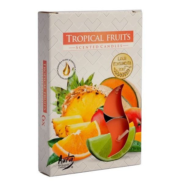 Vela Rechaud Perfumada T'Light com 6 unidades (Frutas Tropicais)