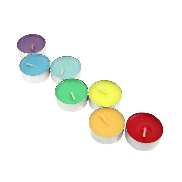 Kit com 7 Velas Rechaud dos Sete Chakras