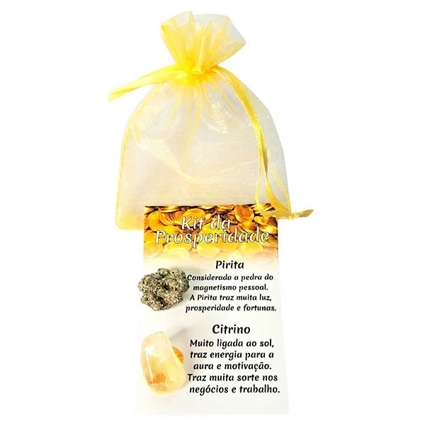 Kit da Prosperidade com Pedras Citrino e Pirita