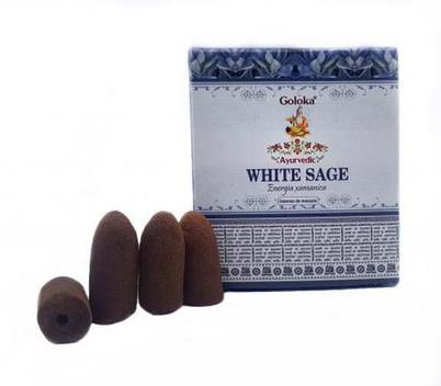 Incenso Cone Goloka Ayurvedic (Energia Xamânica) Sálvia Branca