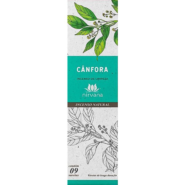 Incenso Natural Cânfora 100% Natural (9 Varetas)