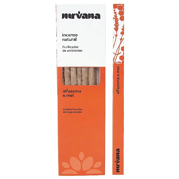 Incenso Natural Alfazema e Mel 100% Natural (9 Varetas)