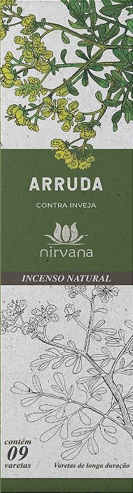 Incenso Natural Arruda 100% Natural (9 Varetas)