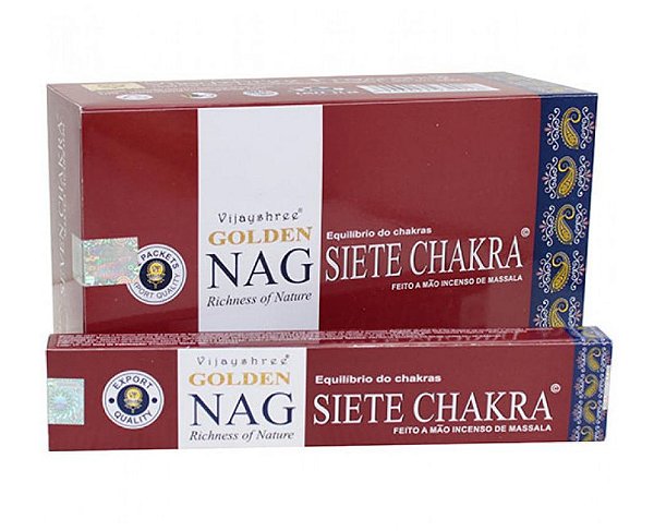 Incenso Indiano de Massala Golden Nag Seven Chakra