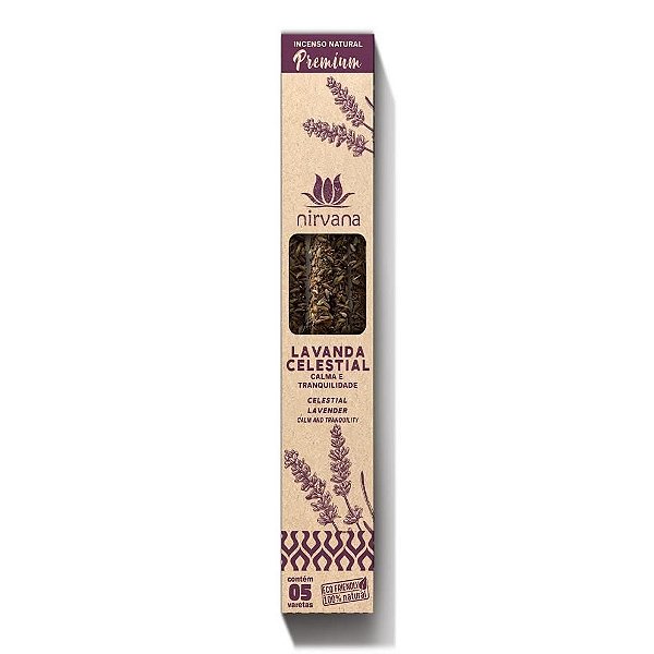 Incenso Natural Lavanda Celestial Linha Premium (5 Varetas)
