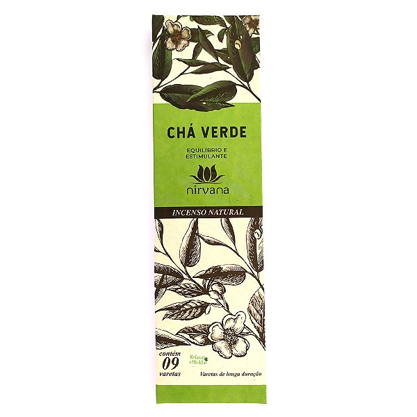 Incenso Natural Chá Verde 100% Natural (9 Varetas)