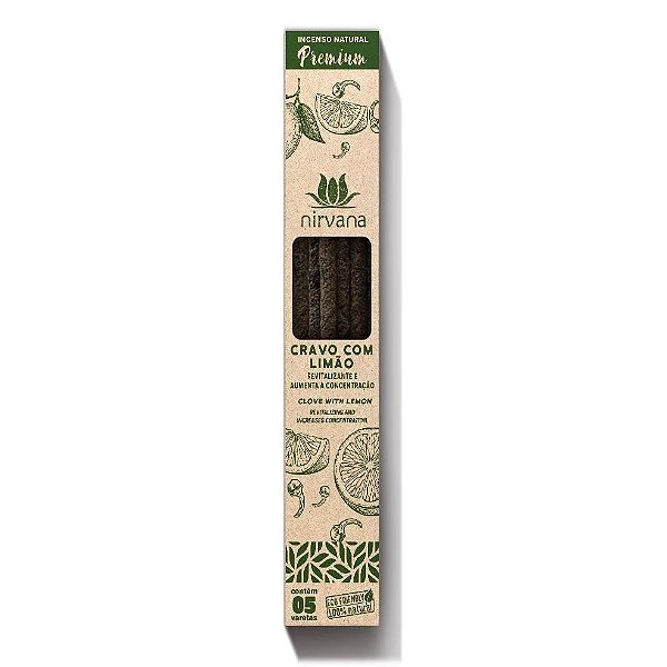 Incenso Natural Cravo com Limão Linha Premium (5 Varetas)