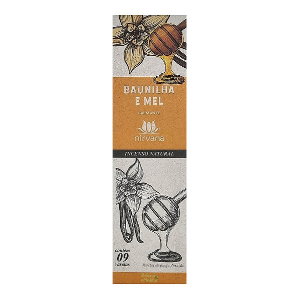 Incenso Natural Baunilha e Mel 100% Natural (Calmante)