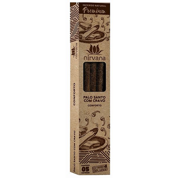 Incenso Natural Palo Santo com Cravo Linha Premium (5 Varetas)