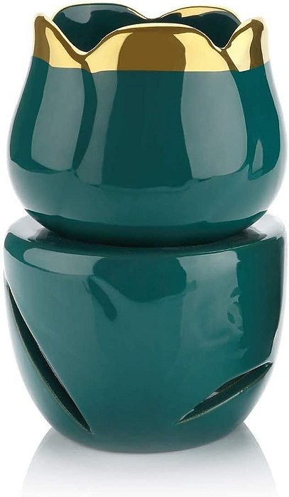 Aromatizador Rechaud Botão de Rosa em Cerâmica