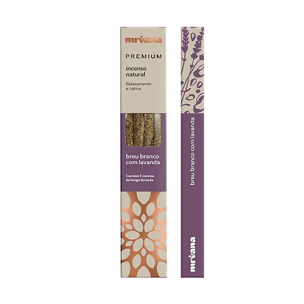 Incenso Natural Breu Branco com Lavanda Linha Premium (5 Varetas)