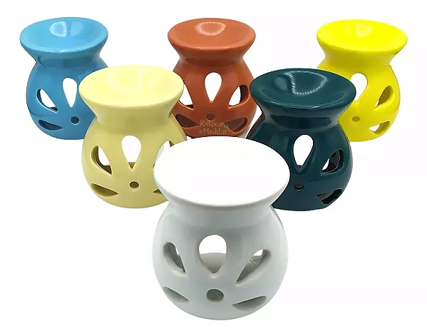 Aromatizador Rechaud Flor em Cerâmica (8cm)