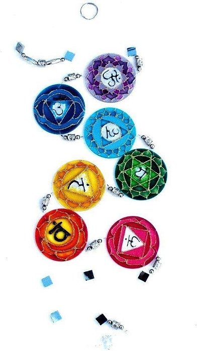 Móbile Fio de Luz dos Sete Chakras (100cm)