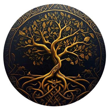 Placa Decorativa Redonda Árvore da Vida (25cm)