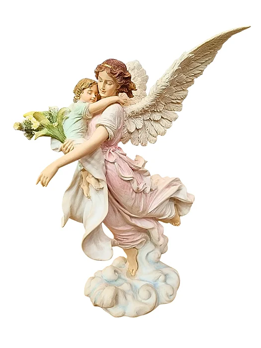 Escultura Anjo da Guarda Protetor em Resina (28cm)