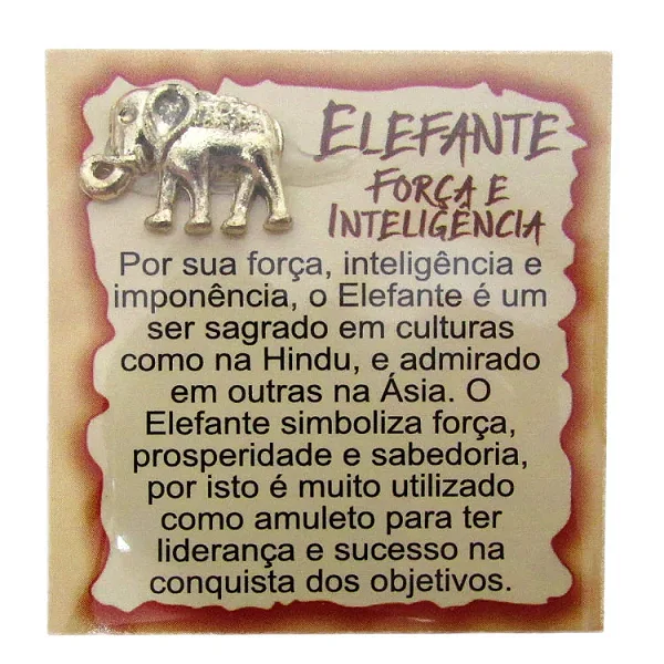 Mini Talismã da Sorte Elefante (Força e Inteligência)