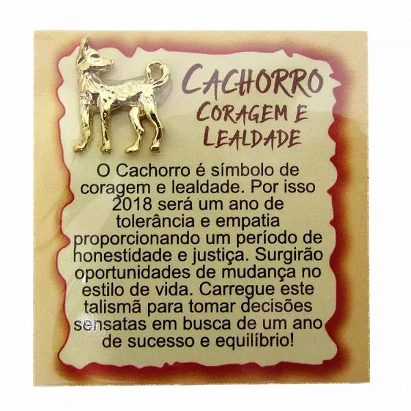 Mini Talismã da Sorte Cachorro (Coragem e Lealdade)