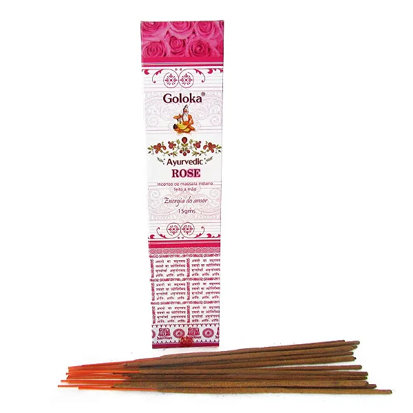 Incenso Goloka Massala Ayurvedic Rosa (Energia do Amor)