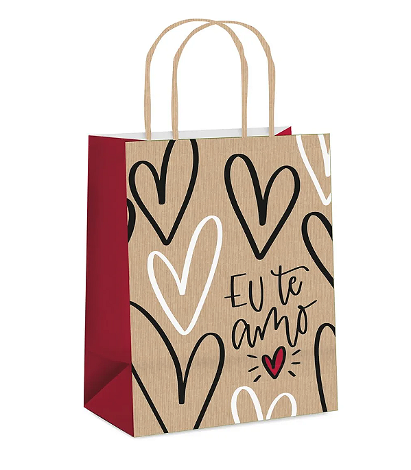 Sacola para Presente Eu Te Amo (25x20cm)