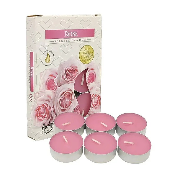 Vela Perfumada T'Light com 6 unidades (Rose)