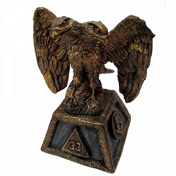 Estátua Águia Bicéfala Grau 33 Maçonaria (17cm)