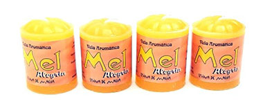 Vela Aromática Mel com 4 Unidades (Alegria)