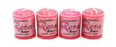 Vela Aromática Rosas com 4 Unidades (Amor)