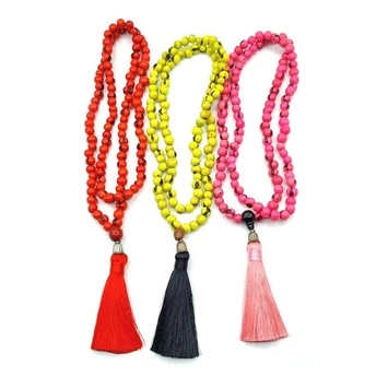 Japamala com Sementes de Açaí e Tassel de Seda (108 Contas)