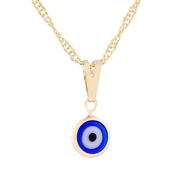 Gargantilha com Olho Grego com Corrente (6mm)