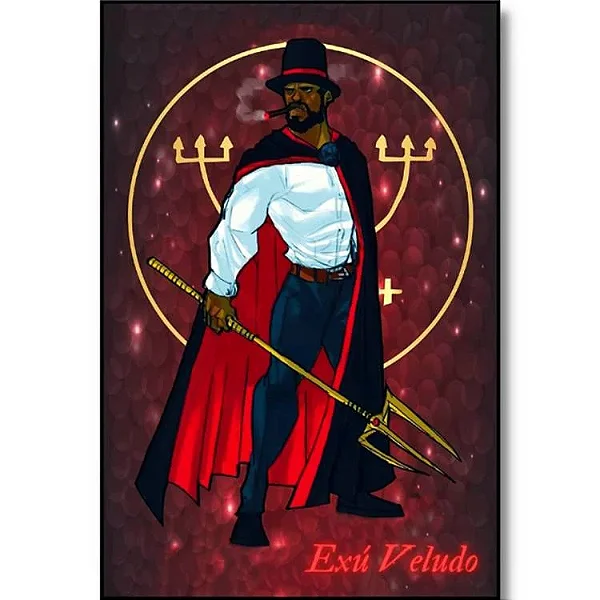 Quadro Exu Veludo de Parede (29cm)