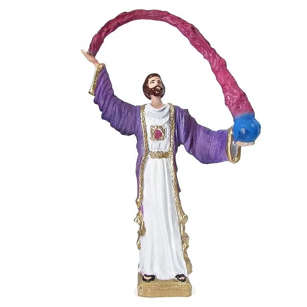 Estátua Saint Germain com Chama Violeta (27cm)