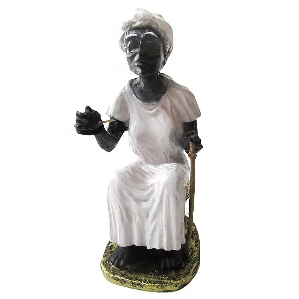 Estátua Preta Velha em Resina (15cm)