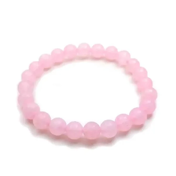 Pulseira com Pedra Quartzo Rosa (8mm)