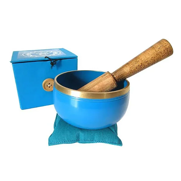 Tigela Tibetana dos 7 Chakras Azul Chakra Laríngeo (8,5cm)