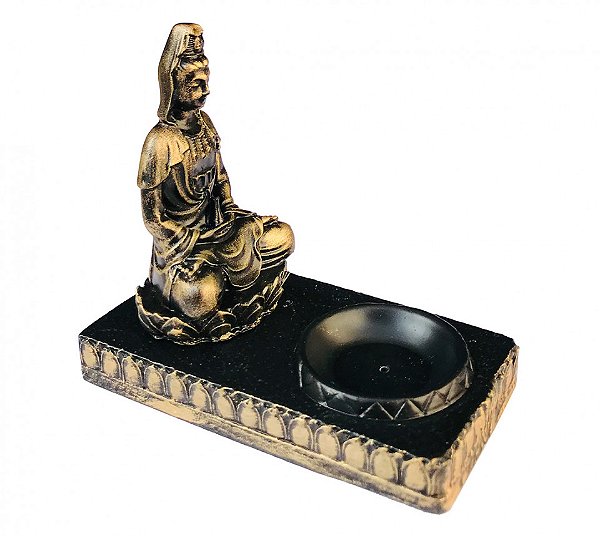 Incensário Kuan Yin com Base em Resina (14cm)
