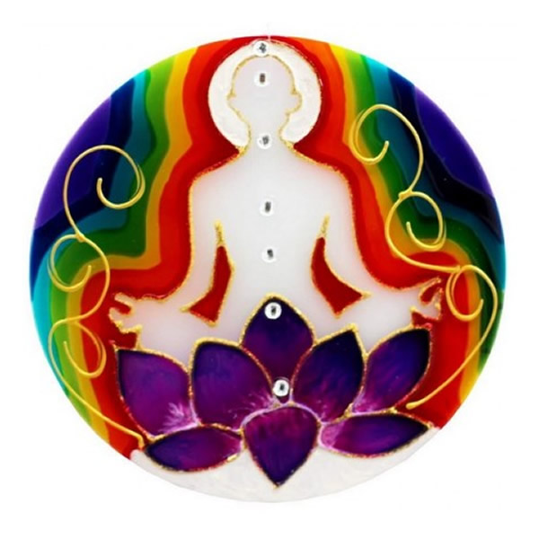 Mandala em Vidro Meditação (10cm)