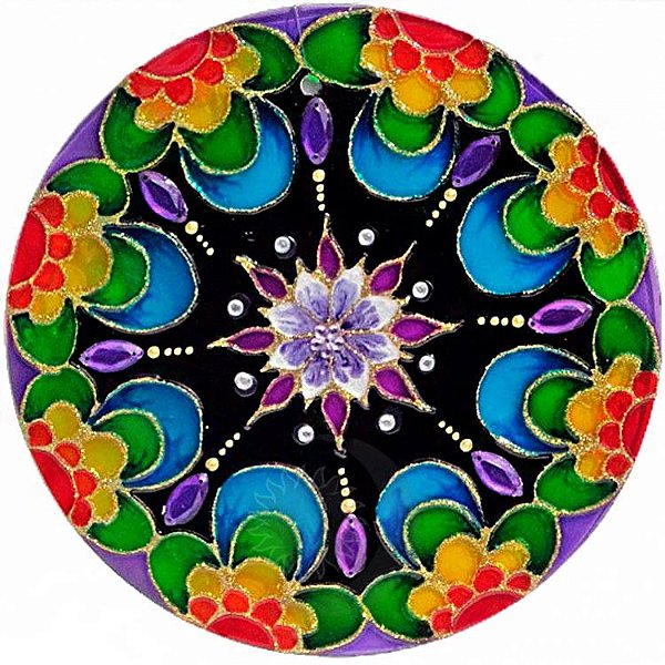 Mandala em Vidro Lua (10cm)