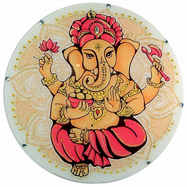 Mandala em Vidro Ganesha (30cm)
