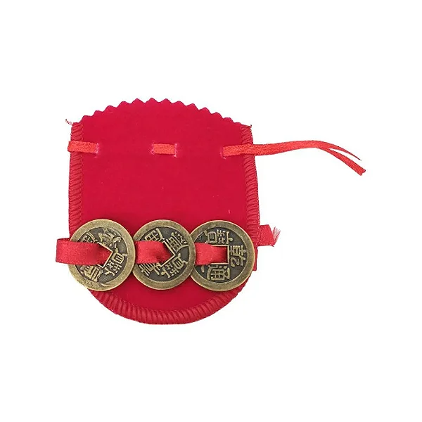 Kit com 3 Moedas I Ching Feng Shui (Sorte e Prosperidade)